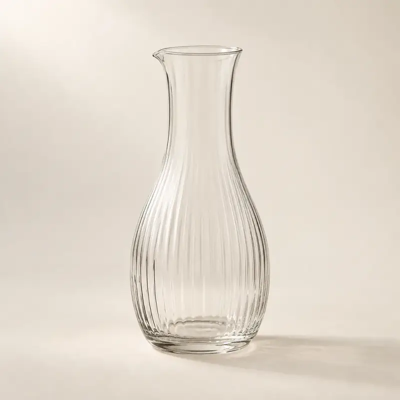Ribbed Glass Carafe