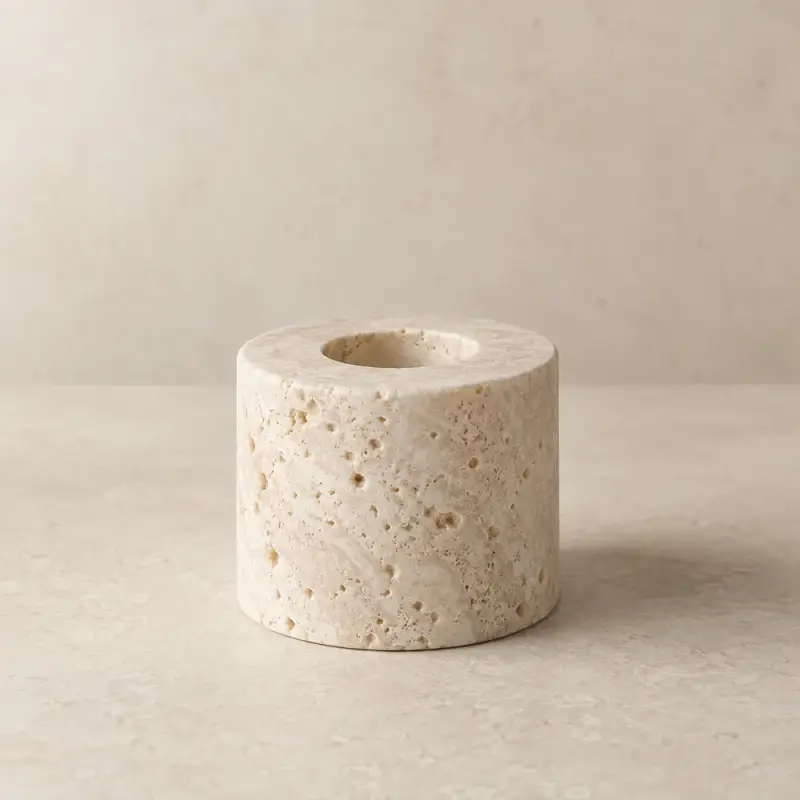 Travertine Candleholder